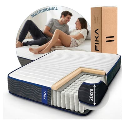 Colchón Matrimonial En Caja Espuma Y Resortes Fika Pocket 135x190