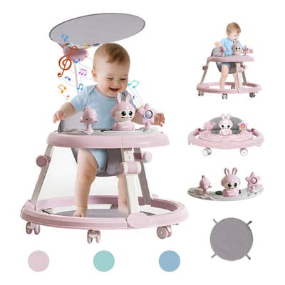 Iiybc Ajuste De Altura De 7 Posiciones Con Toldoandadera Bebe Juguete Educativo Con Luces Y Música Reposapiés... Rosa - $1,291.95 en Mercado Libre | PrecioMX