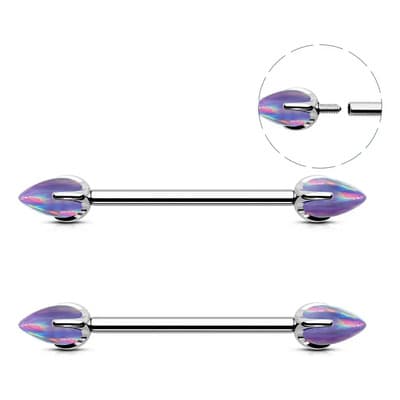 2uds Piercing Pezon Titanio Ópalo Nipple Piercing Color Púrpura - $299.01 en Mercado Libre | PrecioMX