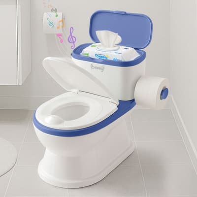 Baño Para Bebé Entrenador Infantil Bebbly Con Sonido Porta Papel Higiénico Almacenamiento Base Antideslizante Y Protector Para Niños De 1 A 3 Años Color Azul - $640.00 en Mercado Libre | PrecioMX