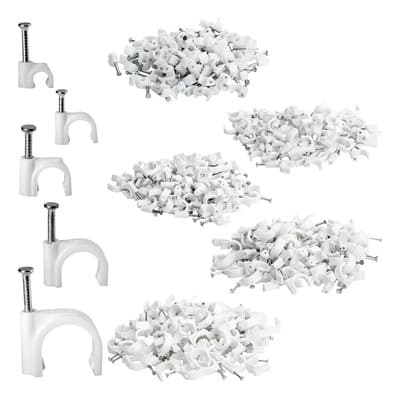 1000 Grapa Curvo Conector Cable Clavo Coaxial 4/5/6/8/10mm Color Blanco - $146.61 en Mercado Libre | PrecioMX