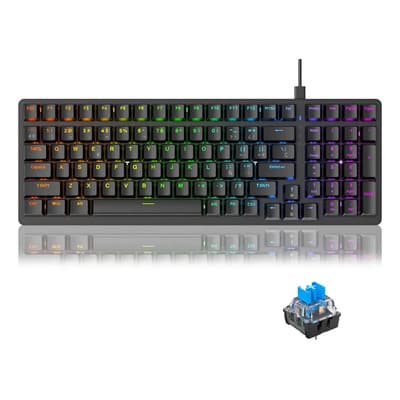 Free Wolf K3 Teclado Mecánico Gamer Con Ñ, 98 Teclas Pbt Teclado Cableado, Teclados Para Juegos, Teclado Qwerty, 10 Efectos Rgb De Luz, Teclas Personalizables, Negro Keycapsswitch Verde Español - $598.00 en Mercado Libre | PrecioMX