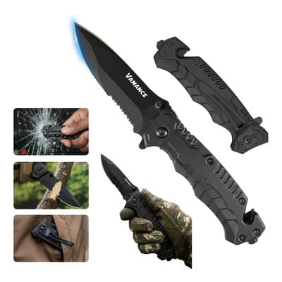 Vanance Navaja Plegable De Caza Táctico De Camping Plegable Y Portátil Multiherramien Para Pesca Camping Militar Defensa Personal Supervivencia Seguridad Acero Inoxidable Color Negro - $97.68 en Mercado Libre | PrecioMX