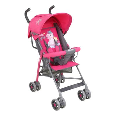 Infanti Carriola De Bastón Skit Unicornio Ligera Y Portátil Rosa Gris