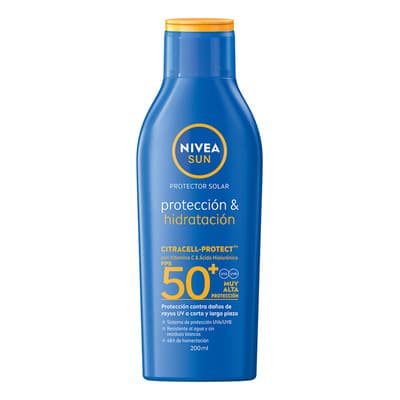 Protector Solar Corporal Nivea Sun Protección E Hidratación Fps50+ 200ml Con Vitamina C Y Ácido Hialurónico - $214.68 en Mercado Libre | PrecioMX