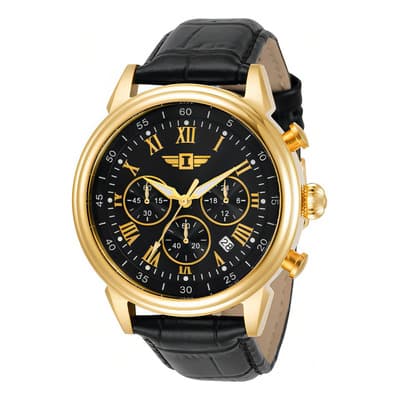 Reloj Invicta Ibi-90242-003, Correa De Piel Negra, 44 Mm, Bisel Dorado Negro - $2,274.09 en Mercado Libre | PrecioMX