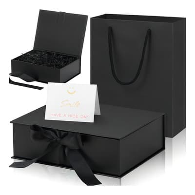 5 En 1 Cajas De Decoradas Magnética Plegable Con Led Color Negro