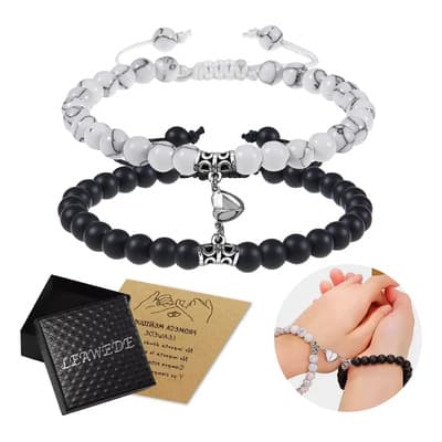 Leawede 2pzs Pulseras Pareja Con Imán Love Regalo Para Mujer Hombres,pulseras Para Parejas,regalos San Valentin,pulseras Plata Dama,pulseras Hombres - $85.10 en Mercado Libre | PrecioMX