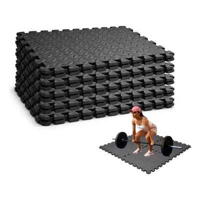 Set 56 Tapetes 60x60 Antiderrapantes Negros Hogarden Color Negro