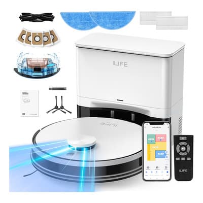 Robot Aspiradora Inteligente 2 en 1 Ilife A30 Pro | aspiradora y trapeadora automatica robot 5000Pa | con filtro hepa | Compatible Google y Alexa | para pelo de mascotas polvo residuos.