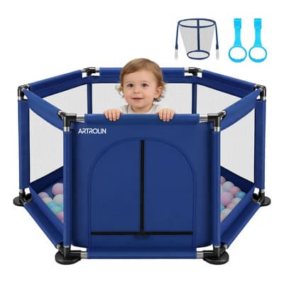Corral Bebe Corralitos Plegable De Juegos Bebés Y Niños Corralito Hexagonal Transportable Corral De Seguridad Gimnasio... Azul Oscuro Tela Oxford - $425.54 en Mercado Libre | PrecioMX