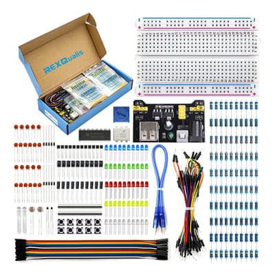 Kit De Componente Electrónicos Rexqualis C/modulo Fuente De Poder, Cable De Puente, 400 Tie-points Breadboard, Potenciometro De Precision,resistor Para Arduino, Raspberry Pi - $247.45 en Mercado Libre | PrecioMX