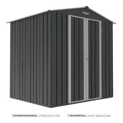 Casa De Almacenamiento Bodega Cobertizo Trent 195 X 181 X 151 Caseta Deposito Galpón Obrador Exterior Acero Gris Oscuro - $4,844.00 en Mercado Libre | PrecioMX