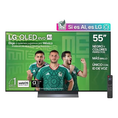 LG Pantalla 55 pulgadas OLED evo AI C5 4K SMART TV 2025 OLED55C5PSA, sistema operativo webOS, Identificación de Voz AI, 120Hz(VRR 144Hz), Dolby Atmos & Dolby Visión, AI Magic Remote, LG Channels