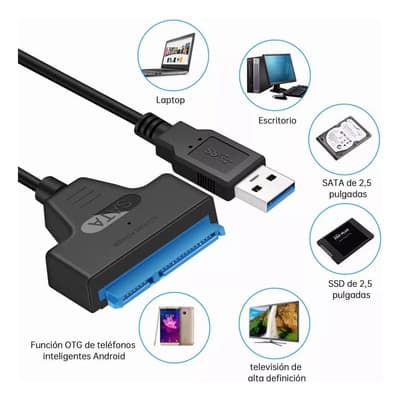 Cable Adaptador Usb 3.0 A Sata 2.5 Hdd Disco Duro Noga Usb-conector Sata-dock -cable Sata Ssd-cable Usb A Usb-cable Sata Jeeyee Negro - $88.06 en Mercado Libre | PrecioMX
