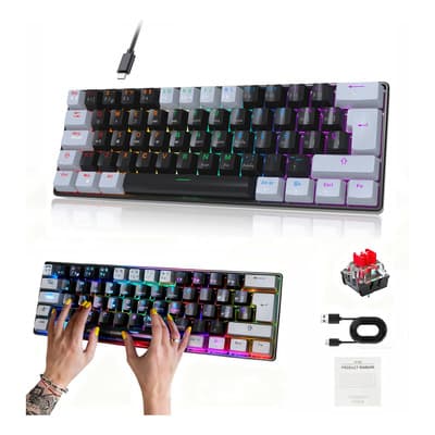 Teclado Mecánico Gamer CNBTS K108 61 Teclas RGB USB Hot-Swappable