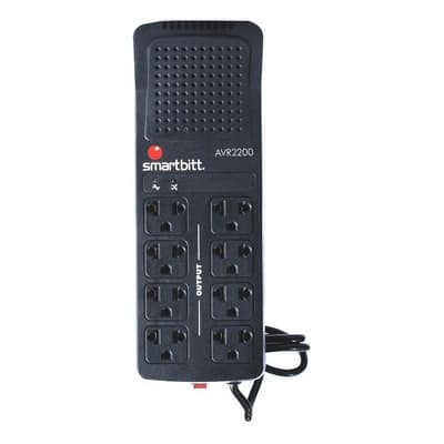 Regulador De Energía Smartbitt Prot Descargas 8 Cont 2200va Negro - $469.00 en Mercado Libre | PrecioMX