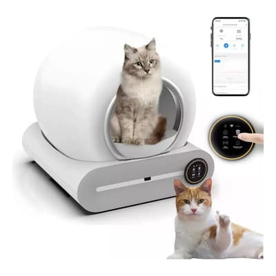 Arenero Para Gato Autolimpiable, Inteligente Arenero Automatico Gatos Caja Dearena Extragrande De 65l+9l Cuenta Con Esterilización, Control De Aplicación Wifi