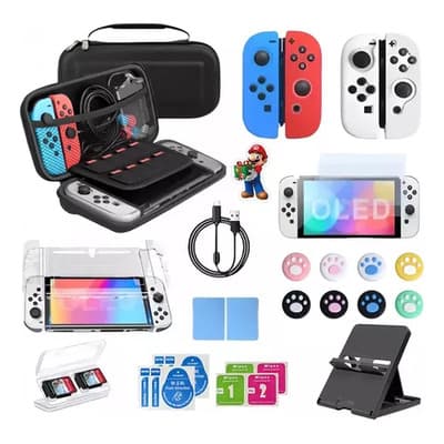 Aiyinsmart Kit Accesorios Nintendo Switch Oled 30 En 1 Con Estuche Y Protectores Vidrio Negro Hand Bag - $229.00 en Mercado Libre | PrecioMX