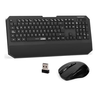 Terport Kit Teclado Y Mouse Inalámbrico Ultrafino 2.4ghz Usb Con Reposamuñeca, Teclado Español Tr9n-e220 Mouse Inalámbrico Ergonómico 1600dpi Con 6 Botones Plug&play Para Pc/laptop Negro Fino Negro - $429.00 en Mercado Libre | PrecioMX