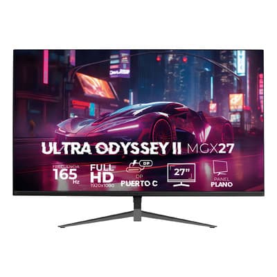 Monitor gamer plano 27 pulgadas Balam Rush ultra odyssey ii mgx27 1ms 165hz full hd panel va led puertos hdmi usb-c color negro br-938297
