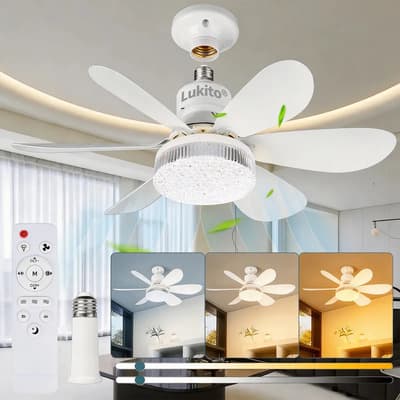 Ventilador De Techo Con Luz 52cm, 40w Abanico De Techo Con Luz, Lampara Ventilador De Techo Incluye Base De Abanico Y... 6 52 Cm Blanco Plástico - $246.75 en Mercado Libre | PrecioMX