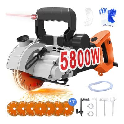 Máquina ranuradora Conentool 5800w Sierra Ranuradoras Pared 6500 Rpm With 7 Hows For Hormigon, Wall De Ladrillo Rojo, Wall De Piedra, Ladrillo Ligero Corte Pared Pared De Piedra Concreto Laser Orange
