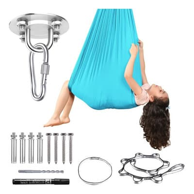 Columpio Sensorial  Azul Para Niños Con Kit De Instalación