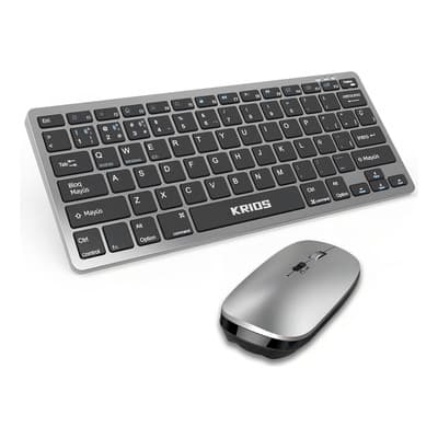 Teclado y mouse Bluetooth inalambrico teclado tablet recargable Con Ñ KRIOS KW616 Silencioso Para Tablet Pc Windows 7 8, 10, 11,mac Os