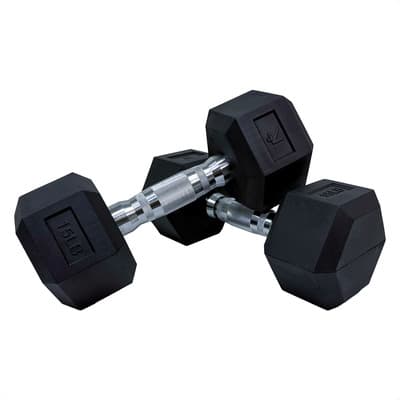 Kit De 2 Mancuernas Lincky Hexagonal Ejercicio Gym 15lb C/u Color Negro