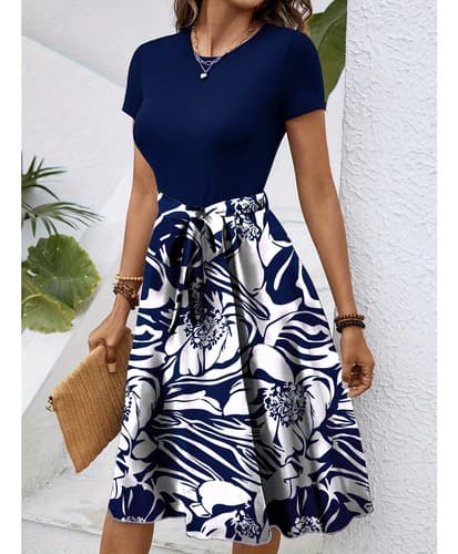 Mycity® Vestido Estampado Con Cinturón Para Mujer - $169.29 en Mercado Libre | PrecioMX