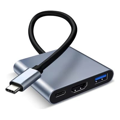 Dibailin Adaptador Usb-c A Hdmi 4k Y Vga Con Usb 3.0 Y Carga Pd Para Macbook Galaxy
