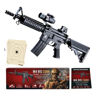 Rifle M4-ar15 4.5mm Co2 Big B Cqb Ris Diabolo Full Metal Xp Negro 4.5 Mm