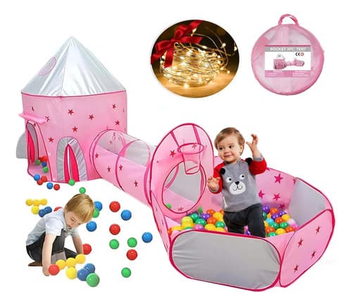 Tienda Tunel Cohete Carpa Pelotero Alberca 3en1 Juguete Nino - $296.70 en Mercado Libre | PrecioMX