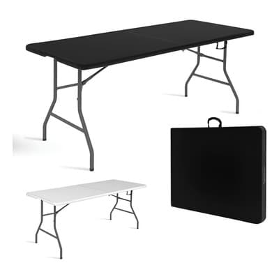 Mesa Cuory Plegable Plástico Tipo Portafolio 1.80m Portátil Jardín Color Negro - $840.00 en Mercado Libre | PrecioMX