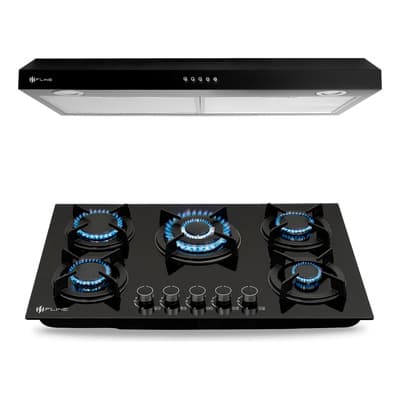 Combo Parrilla De Gas Y Campana Extractora 80cm | Os5br80 Color Negro