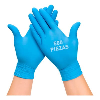 Guantes Nitrilo Descartables Harbour Healt Azul Antideslizantes Talla Grande Pack 500