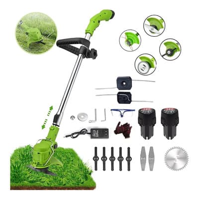 Desbrozadora Electrica Inalámbrica Portátil Podadoras Pasto Cortadora De Pasto Con 2 Batería Y Hojas De Sierra Circular, Hojas Metálicas, Hojas De Plástico, Cuerda Para Cortar Césped Verde - $298.80 en Mercado Libre | PrecioMX