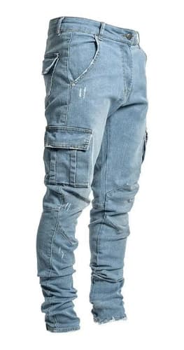Jeans Flexibles De Bolsillo Múltiple De Moda Masculina - $292.43 en Mercado Libre | PrecioMX