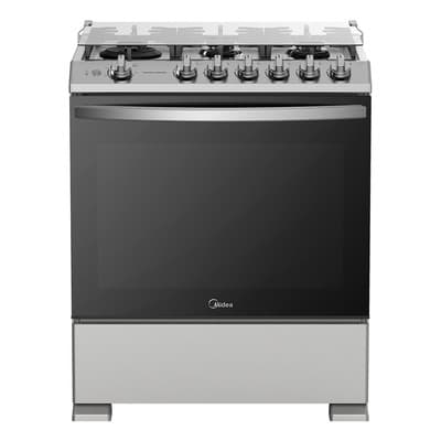 Estufa De Piso Midea Con Capelo 30 Master Cook Silver Blanco