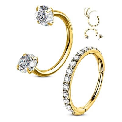 2pzs Anillo Nasals Piercing Nariz Acero Circón 20g 8mm Color Dorado - $159.00 en Mercado Libre | PrecioMX