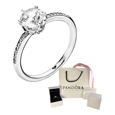 Anillo De Compromiso Pandora Corona Plata Color Plateada Talla 58 - $535.85 en Mercado Libre | PrecioMX