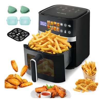 Freidora De Aire Multifunción De 8l , Freidora De Aire Con 8 Funciones Y Pantalla Táctil, Horno Multifunción, Color Negro, 1500w