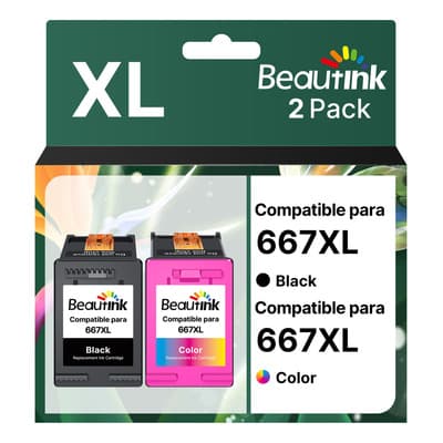 Cartuchos De Tinta Para 667xl Compatibles Para Hp Tinta Para 667 Para 667xl Para Hp Impresoras Deskjet Plus Inkadvantage 4175 4178 6078 6478 1216 2336 2775 2776 2777 2778 2779 Combo Pack