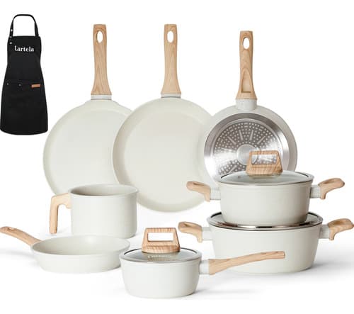 Batería De Cocina Antiadherentes Juego De Ollas Y Sartenes - $1,699.32 en Mercado Libre | PrecioMX