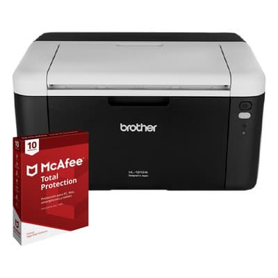 Impresora Láser Brother Hl-1212w + Antivirus Mcafee 10 Disp Negra