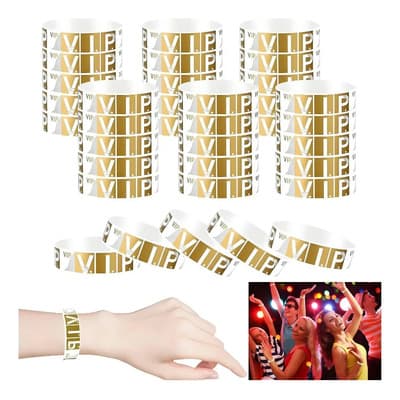 Velstron 600 Piezas Pulseras De Papel Vip Para Identificación De Eventos, Ideales Para Conciertos, Exposiciones Y Festivales, Cómodas Y Unisex Dorado - $175.00 en Mercado Libre | PrecioMX