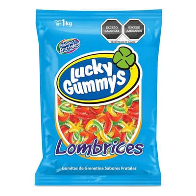 Gomitas Lucky Gummys Lombrices Sabor Frutal 1kg - $94.00 en Mercado Libre | PrecioMX