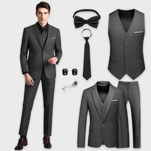 Traje De Negocios 7 Piezas Slim Fit Traje Casual Para Hombre