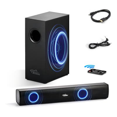 Barra De Sonido Con Subwoofer 120w Home Theater 2.1 Canales Audishako Bs-400 Teatro En Casa Con Bluetooth Hdmi-arc/aux/usb Conector 110v Color Negro Control Remoto 20 Hz-20 Khz - $769.27 en Mercado Libre | PrecioMX